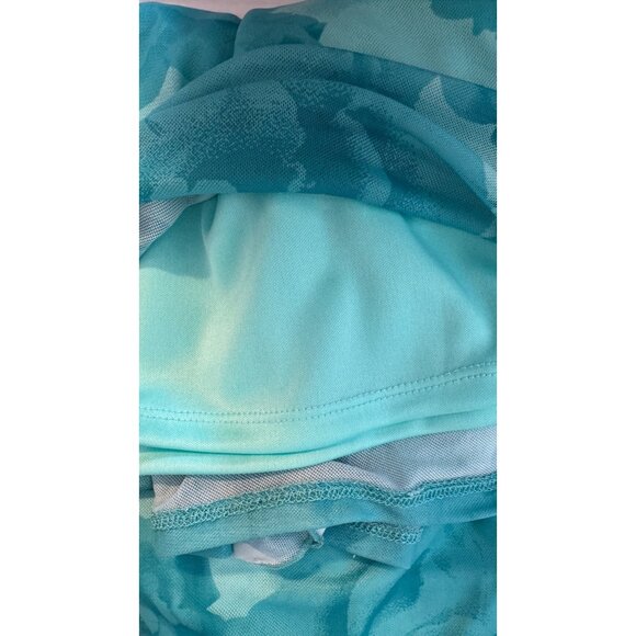 2/$30 NWT Something New Medium Turquoise/Teal Floral Ruffle Maxi Skirt Side Slit - Picture 12 of 16